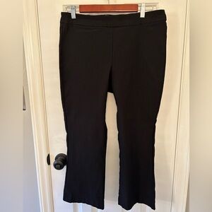 Elie Tahari Size L Large Black Pull On Straight Leg Cropped Dress Pants
